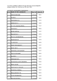 Name of the Candidate Shravankumar Raghu J