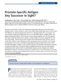Prostate-Specific Antigen: Any Successor in Sight?