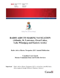 RADIO AIDS to MARINE NAVIGATION (Atlantic, St