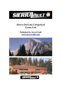 Sierravault Game List