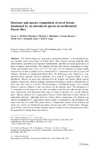 Structure and Species Composition of Novel Forests Dominated by an Introduced Species in Northcentral Puerto Rico
