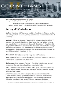 Survey of 2 Corinthians
