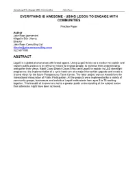 Using Lego® to Engage with Communities Abstract