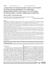 A Review of Endoscopic Sinus Surgery in the Management of Chronic