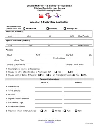 Adoption & Foster Care Application