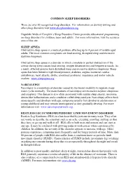 Common Sleep Disorders
