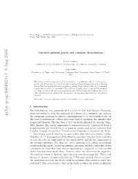 Consistent Discretizations and Quantum Gravity 3 Singularity, the Value of the Lapse Gets Modiﬁed and Therefore the “Lattice Spacing” Before and After Is Diﬀerent