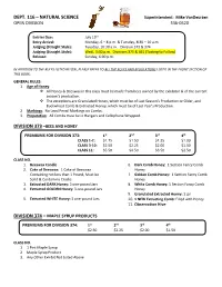 DEPT. 116 – NATURAL SCIENCE Superintendent: Mike Vandeurzen OPEN DIVISION 336-0520