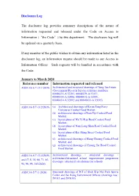 Disclosure Log the Disclosure Log Provides Summary Descriptions Of