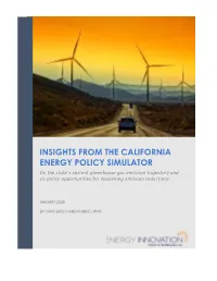 Insights from the California Energy Policy Simulator