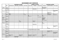 November 2017 Services