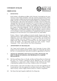Ordinances of the University of Bath