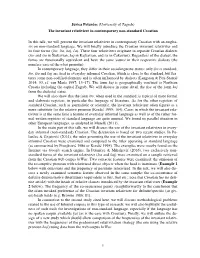 Polancec, the Invariant Relativizer in Contemporary Non-Standard Croatian