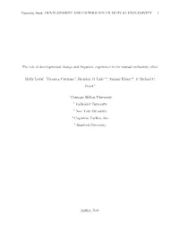 The Role of Developmental Change and Linguistic Experience in the Mutual Exclusivity Effect
