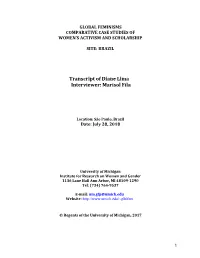 Transcript of Diane Lima Interviewer: Marisol Fila