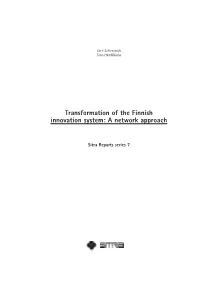 Transformation of the Finnish Innovation System: a Network Approach