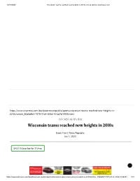 Wisconsin Teams Reached New Heights in 2010S | Area Sports | Wiscnews.Com