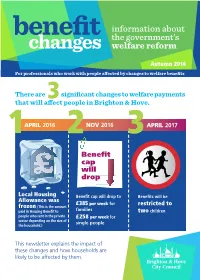 Changes Welfare Reform Autumn 2016
