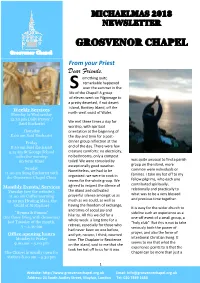 Chapel Michaelmas Newsletter 2018