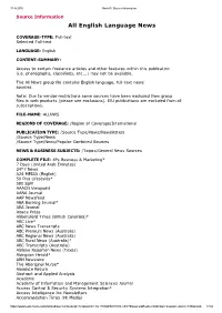 English Language News