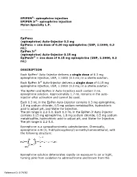Epipen Injection Label