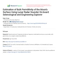 Estimation of Bulk Permittivity of the Moon's Surface