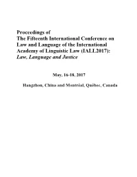 IALL2017): Law, Language and Justice