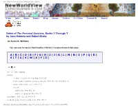Index of the Personal Sessions, Books 1 Through 7, by Jane Roberts