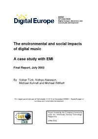 The Environmental and Social Impacts of Digital Music