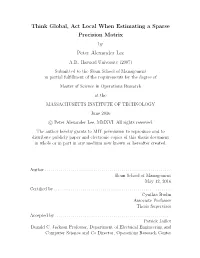 Think Global, Act Local When Estimating a Sparse Precision