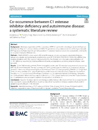 Co-Occurrence Between C1 Esterase Inhibitor Deficiency And