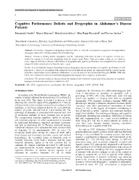 Cognitive Performance Deficits and Dysgraphia in Alzheimer's Disease