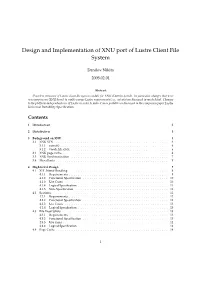 Design and Implementation of XNU Port of Lustre Client File System