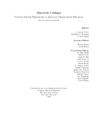 Fourteen Notable Experiments in American Undergraduate Education 2Nd Ed., Revised and Expanded