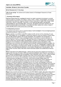 Impact Case Study (Ref3b) Page 1 Institution: Birkbeck, University of London Unit of Assessment: 23 Sociology Title of Case Stud