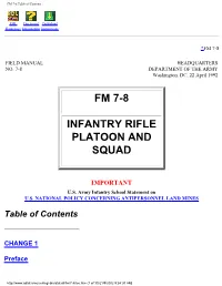 Infantry Rifle Platoon and Squad