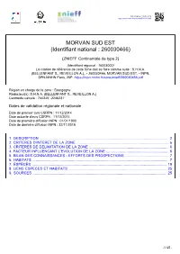 MORVAN SUD EST (Identifiant National : 260030466)