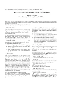 On Jack Phillip's Spatial Involute Gearing