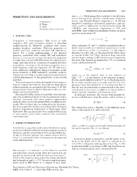 Permittivity and Measurements 3693