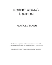 Robert Adam's London Frances Sands