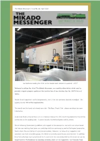 The Mikado Messenger | Issue No. 66| April 2020 Ian Matthews Sanding the Filler, on the Tender Tank, Before It Is Painted
