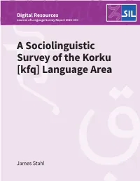 A Sociolinguistic Survey of the Korku [Kfq] Language Area