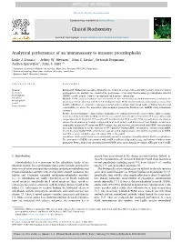 Analytical Performance of an Immunoassay to Measure Proenkephalin ⁎ Leslie J