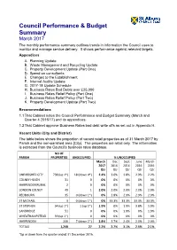 Council Performance and Budget Summary (March and Quarter 4 2016/17) and Its Appendices