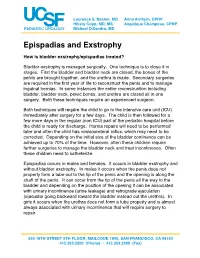 Epispadias and Exstrophy