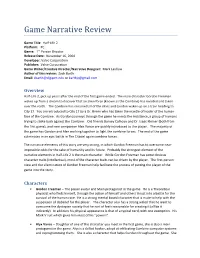 Game Narrative Review