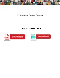 K Hovnanian Service Request