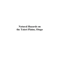 Natural Hazards on the Taieri Plains, Otago