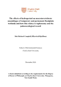 The Effects of Hydroperiod on Macroinvertebrate Assemblages Of
