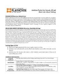 Audition Packet for Xanadu JR and Much Ado About Nothing